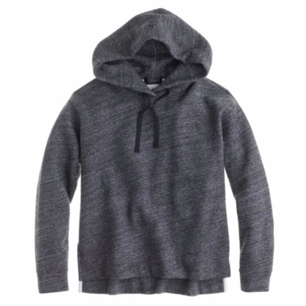 J Crew Oversized Hoodie Sweatshirt Space Dye Charcoal Grey Size Medium